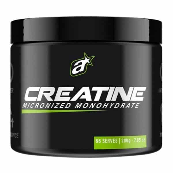 Close up render of Athletic Sport Creatine Monohydrate 200g with a white background.