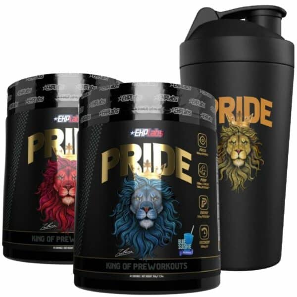 ehp labs pride pre workout twin pack stack with free stainless-steel shaker