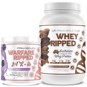Image of Primabolics Whey Ripped and Warfare Ripped side by side white background