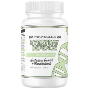 Primabolics Everyday Defence system support supplement – available at Me Muscle Nutrition, Australian owned and manufactured for daily wellness support.